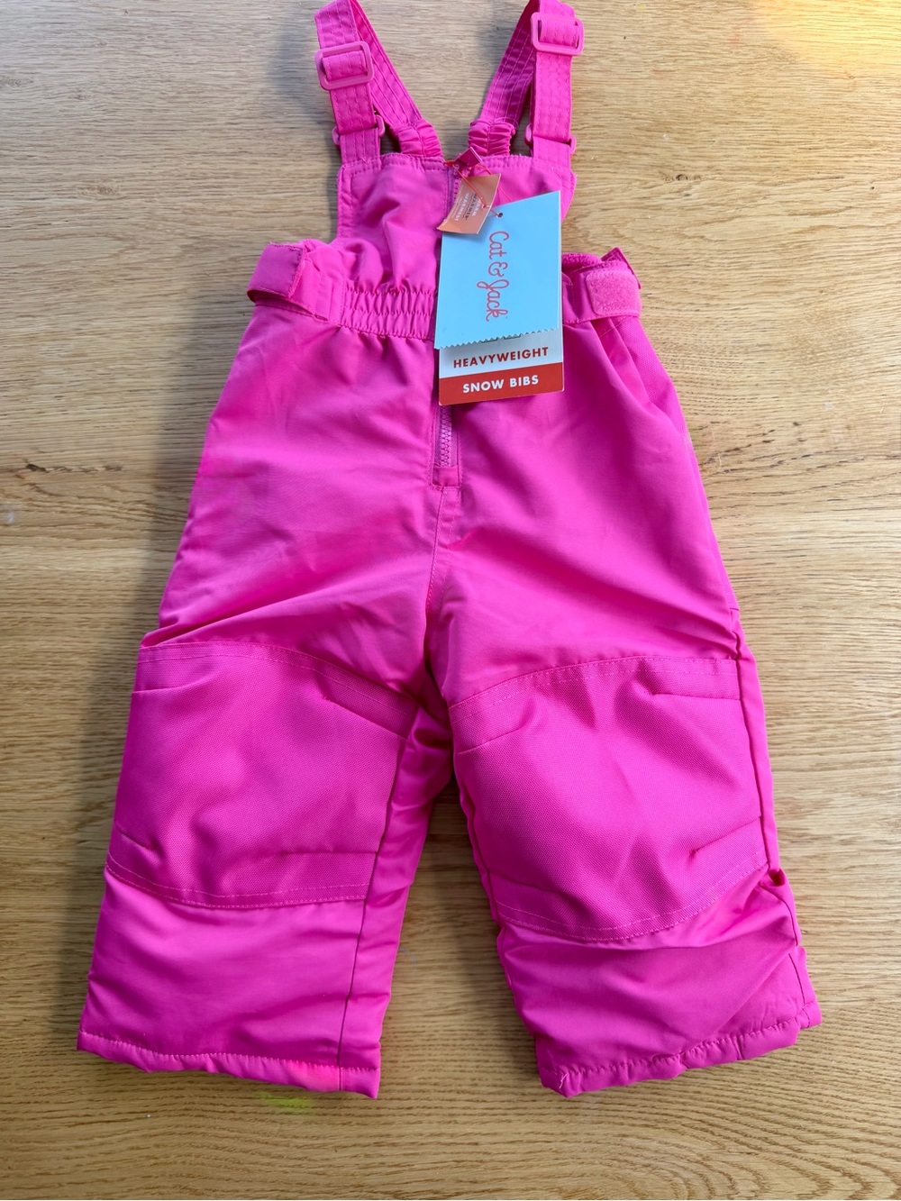 Cat & Jack Hot Pink Heavyweight Snow Bibs with Adjustable Straps New With Tag